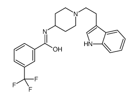 N-[1-[2-(1H-indol-3-yl)ethyl]piperidin-4-yl]-3-(trifluoromethyl)benzamide结构式