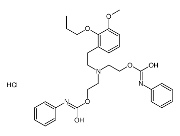 2-(3-methoxy-2-propoxyphenyl)ethyl-bis[2-(phenylcarbamoyloxy)ethyl]azanium,chloride Structure