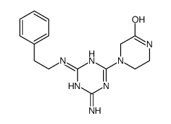 4-[4-amino-6-(2-phenylethylamino)-1,3,5-triazin-2-yl]piperazin-2-one Structure