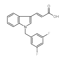 3-[1-(3,5-二氟苄基)-1H-吲哚]丙烯酸结构式