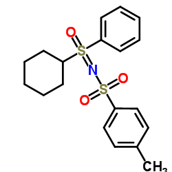 N-[Cyclohexyl(oxido)phenyl-λ6-sulfanylidene]-4-methylbenzenesulfonamide结构式