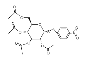 2,3,4,6-tetra-O-acetyl-1-deoxy-1-(p-nitrobenzylthio)-β-D-glucopyranose结构式