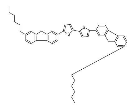 2-(2-Hexyl-9H-fluoren-7-yl)-5-(5-(2-hexyl-9H-fluoren-7-yl)thiophen-2-yl)thiophene structure