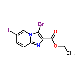 Ethyl 3-bromo-6-iodoimidazo[1,2-a]pyridine-2-carboxylate结构式