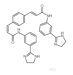 p-Benzenediacrylanilide, 3,3-di-2-imidazolin-2-yl-, dihydrochloride结构式