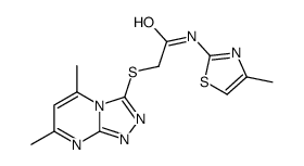 Acetamide, 2-[(5,7-dimethyl-1,2,4-triazolo[4,3-a]pyrimidin-3-yl)thio]-N-(4-methyl-2-thiazolyl)- (9CI)结构式