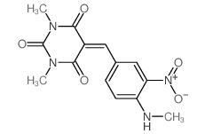 2,4,6(1H,3H,5H)-Pyrimidinetrione, 1,3-dimethyl-5-[[4-(methylamino)-3-nitrophenyl]methylene]- picture