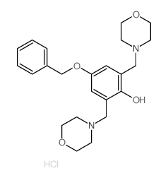 Phenol,2,6-bis(4-morpholinylmethyl)-4-(phenylmethoxy)-, hydrochloride (1:2) Structure