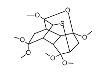 Decahydro-3,5,8,8,9,9-hexamethoxy-2,7-epithio-3,5-epoxy-1,4-aethanonaphthalin结构式