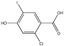 2-Chloro-4-hydroxy-5-iodo-benzoic acid结构式