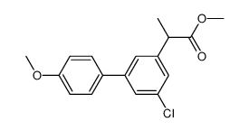 methyl 2-(5-chloro-4'-methoxy-[1,1'-biphenyl]-3-yl)propanoate结构式