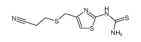 3-[[(2-thioureido-4-thiazolyl)methyl]thio]propionitrile Structure