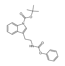 3-(2-phenoxycarbonylamino-ethyl)-indole-1-carboxylic acid tert-butyl ester Structure