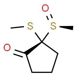 Cyclopentanone, 2-[(R)-methylsulfinyl]-2-(methylthio)-, (2R)-rel- (9CI) structure