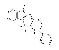 (3R,5S)-(+)-3-[1-methyl-1-(1-methyl-1H-indol-3-yl)ethyl]-5-phenylmorpholin-2-one Structure