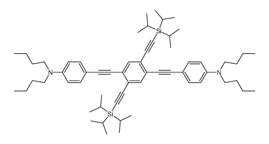 2,5-bis[(4'-N,N-dibutylaminophenyl)ethynyl]-1,4-bis[(triisopropylsilyl)ethynyl]benzene Structure