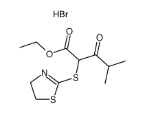 2-(1-ethoxycarbonyl-3-methyl-2-oxobutylthio)-Δ2-thiazolinium bromide结构式