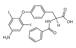 O-(2.6-diiodo-4-amino-phenyl)-N-benzoyl-L-tyrosine结构式