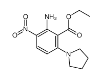 ethyl 2-amino-3-nitro-6-pyrrolidin-1-ylbenzoate结构式