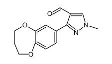 1H-Pyrazole-4-carboxaldehyde, 3-(3,4-dihydro-2H-1,5-benzodioxepin-7-yl)-1-methyl structure