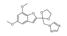 1-[[2-(5,7-dimethoxy-1-benzofuran-2-yl)-1,3-dioxolan-2-yl]methyl]-1,2,4-triazole结构式