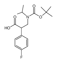 3-(tert-butoxycarbonyl(isopropyl)amino)-2-(4-fluorophenyl)propanoic acid结构式