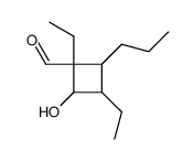 1,3-diethyl-4-hydroxy-2-propyl-cyclobutanecarbaldehyde结构式