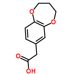 3,4-Dihydro-2H-1,5-benzodioxepin-7-ylacetic acid structure