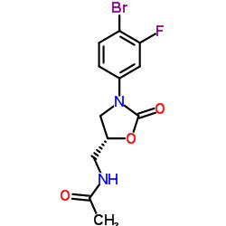 N-{[(5R)-3-(4-Bromo-3-fluorophenyl)-2-oxo-1,3-oxazolidin-5-yl]methyl}acetamide结构式