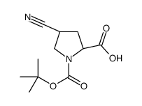 (2S,4S)-1-(tert-butoxycarbonyl)-4-cyanopyrrolidine-2-carboxylic acid Structure