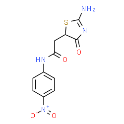 2-(2-imino-4-oxothiazolidin-5-yl)-N-(4-nitrophenyl)acetamide结构式