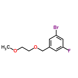 Benzene, 1-​bromo-​3-​fluoro-​5-​[(2-​methoxyethoxy)​methyl]​-结构式