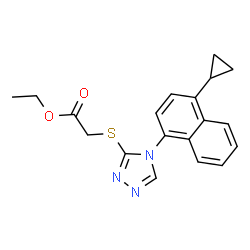 2-[[4-(4-环丙基萘-1-基)-4H-1,2,4-三唑-3-基]硫基]乙酸乙酯结构式