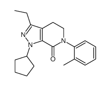 1-cyclopentyl-3-ethyl-6-(2-methylphenyl)-4,5-dihydropyrazolo[3,4-c]pyridin-7-one结构式