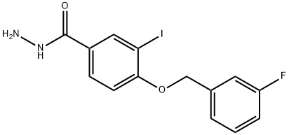 4-(3-Fluoro-benzyloxy)-3-iodo-benzoic acid hydrazide Structure