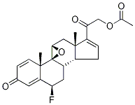 (6α,9β,11β)-21-(Acetyloxy)-9,11-epoxy-6-fluoro-pregna-1,4,16-triene-3,20-dione结构式