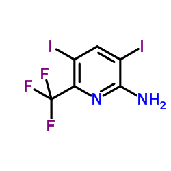 3,5-Diiodo-6-(trifluoromethyl)-2-pyridinamine结构式