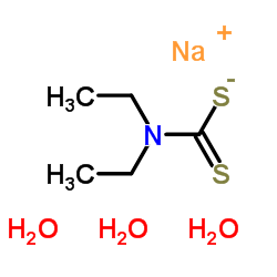 Ditiocarb sodium trihydrate Structure