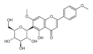 4'-O-methylapigenin 6-C-β-D-glucopyranoside结构式