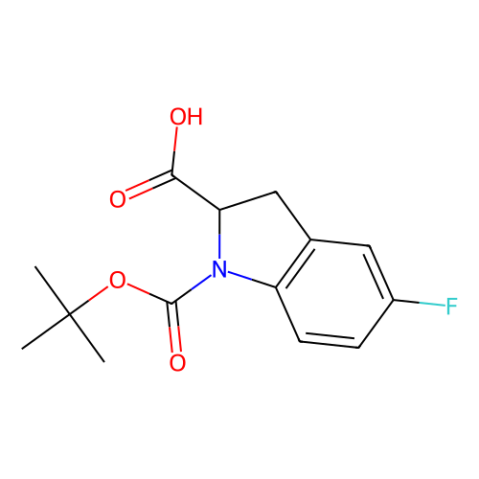 1-tert-butoxycarbonyl-5-fluoro-indoline-2-carboxylic acid Structure