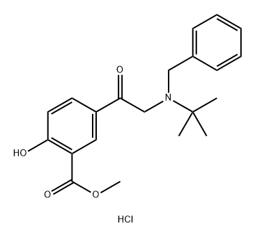 Methyl5-[2-[benzyl(tert-butyl)amino]acetyl]-2-hydroxybenzoate hydrochloride Structure