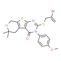 2-[(2-bromoprop-2-en-1-yl)sulfanyl]-3-(4-methoxyphenyl)-6,6-dimethyl-3,5,6,8-tetrahydro-4H-pyrano[4',3':4,5]thieno[2,3-d]pyrimidin-4-one Structure