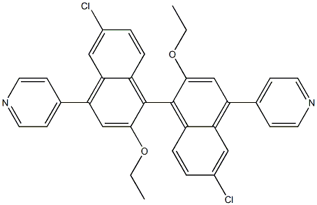 4,4'-[(1R)-6,6'-二氯联苯-2,2'-二乙氧基[1,1'-联萘]-4,4'-二基]双吡啶结构式