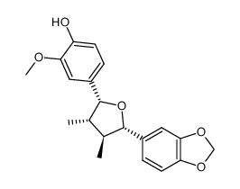 4-[(2R)-5β-(1,3-Benzodioxol-5-yl)tetrahydro-3β,4α-dimethylfuran-2-yl]-2-methoxyphenol structure