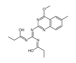 N-[N-(4-methoxy-6-methylquinazolin-2-yl)-N'-propanoylcarbamimidoyl]propanamide Structure