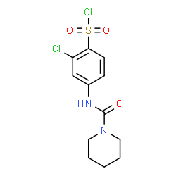 2-CHLORO-4-[(PIPERIDINE-1-CARBONYL)-AMINO]-BENZENESULFONYL CHLORIDE Structure