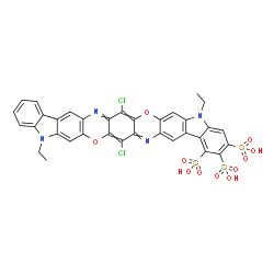 8,18-dichloro-5,15-diethyl-5,15-dihydrodiindolo[3,2-b:3',2'-m]triphenodioxazinetrisulphonic acid结构式