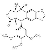 (5R,5aR,8aR,9R)-5-hydroxy-5-methyl-9-(3,4,5-trimethoxyphenyl)-5a,6,8a,9-tetrahydro-[2]benzofuro[6,5-f][1,3]benzodioxol-8-one Structure