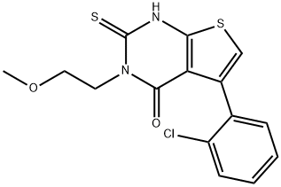 Thieno[2,3-d]pyrimidin-4(1H)-one, 5-(2-chlorophenyl)-2,3-dihydro-3-(2-methoxyethyl)-2-thioxo- Structure