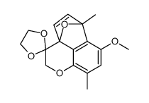 6,9-dimethyl-7-methoxy-3a,6-epoxynaphtho[1,8-bc]pyran-3(2H)-one ethylene acetal Structure